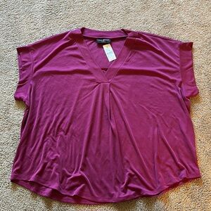 Lane Bryant Women's V-Neck Top - Magenta
